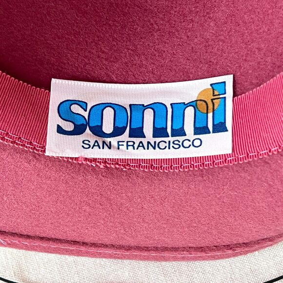 Vintage 80s Sonni San Francisco Raspberry Cloche Hat 100% Doeskin Felt Wool (OS) main image 11